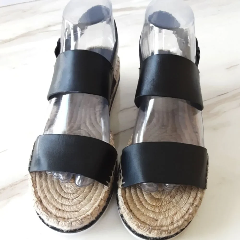 MARC FISHER DOUBLE STRAP ESPARDRILLE SANDAL SZ 7.5